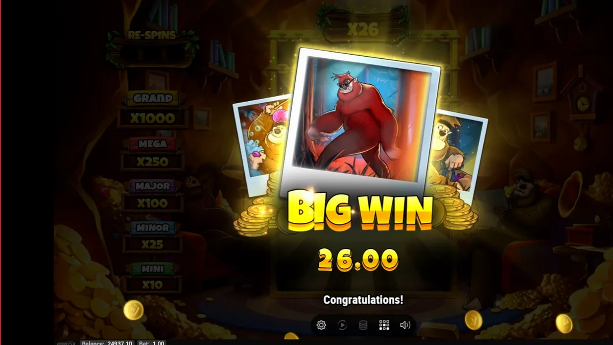 Pemandangan hutan petualangan dalam slot Stompin Gold GO Collect