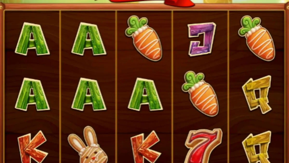 Pemandangan padang rumput musim semi yang cerah dalam permainan slot Golden Egg Hunt